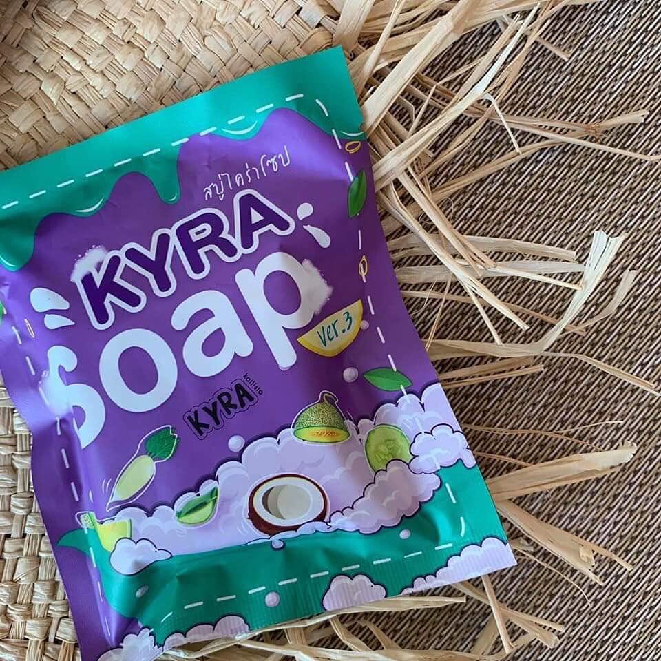 KYRA SOAP Ver.3 สบู่ไคร่า  ช่วยขจัดขี้ไคลให้กระจุย ยับยั้งการเกิดสิวใหม่  สิวที่หลังหรือที่ไหนๆก็หลุดกระจาย  เผยผิวใส ได้ผิวใหม่ที่เนียมนุ่ม 