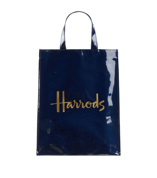 Harods Bag รุ่น  Medium Logo Shopper Bag สี Navy (กระดุมแม่เหล็ก)***พร้อมส่ง