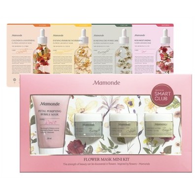 Mamonde Flower Mask Mini Kit (8 Items) เซ็ตสุดคุ้มได้มากถึง 8 ชิ้น รวม Mask ตัวดัง มอบผิวสวยเปล่งปลั่ง ฟื้นฟูผิวอย่างล้ำลึก ผิวเนียนนุ่มกระชับ เผยผิวกระจ่างใสสุขภาพดีน่าสัมผัส ด้วย Mask Sheet 4 แผ่น + Mask 4 สูตร ไว้ในเซ็ต สินค้านำเข้าและขายดี