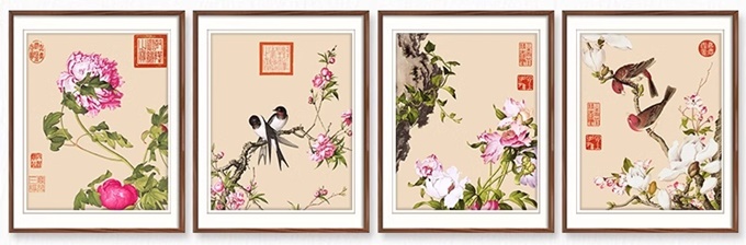 Peony and peach (พิมพ์ลาย)