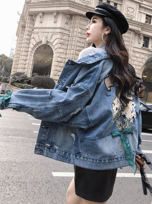 พรีออเดอร์ เสื้อคลุมยีนส์ ตัวยาว สียีนส์ 