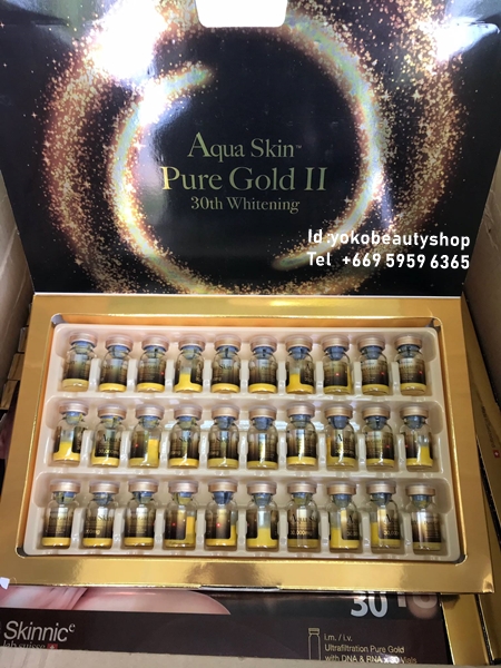 NEW Aqua Skin Pure Gold II 30th Whitening (30 vials) 