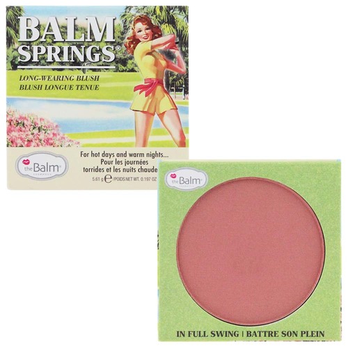 The Balm Balm Springs Long-Wearing Blush 5.61 g. ปัดแก้มโทนสีกุหลาบ ปัดออกมาสีสวยมากๆเลยค่ะ ให้ผิวดูใสๆเป็นธรรมชาติ ดูมีเลือดฝาดปัดแก้มโทนสีอบอุ่นให้สีชมพู อมส้ม นู้ดๆ ดูระเรื่อ ใครชอบแต่งหน้าโทนอ่อนๆ ดูคุณหนูน่ารักๆ แนะนำสีนี้จ้าแถมสีนี้ไม่ว่