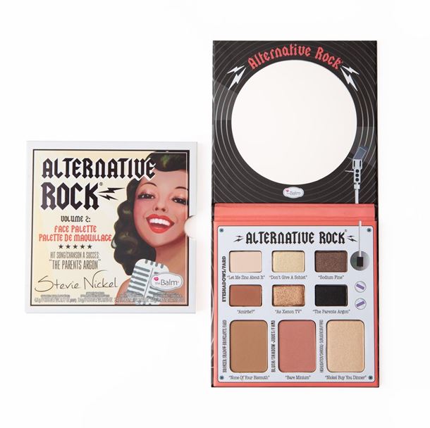 The Balm Alternative Rock Face Palette Volume 2 โทนสีน้ำตาล พาเลตสุดร็อคที่จะมา complete ลุคสุดสวยครบจบในพาเลทเดียว เป็นสีที่สามารถใช้ได้ในชีวิตประจำวัน ในพาเลตมาพร้อมกับอายแชโดว์ทั้ง 6 สี, ปัดแก้ม, บรอนเซอร์ และไฮไลท์ 
