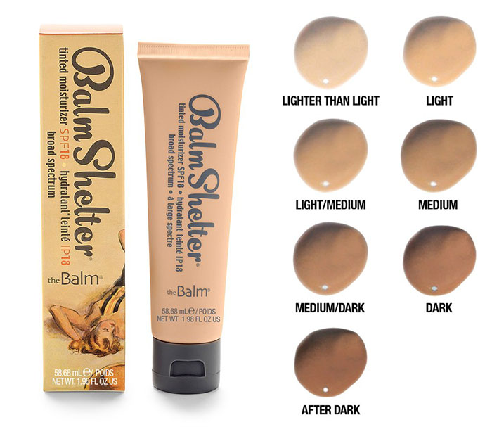 The Balm Balm Shelter Tinted Moisturizer SPF 18 ไซส์จริง 58.68 ml. มอยเจอร์ไรเซอร์กันแดด ผสมรองพื้น เนื้อบางเบา สำหรับคนที่ไม่ชอบรองพื้นหนาๆ แต่ต้องการความเรียบเนียนของผิวไม่อุดตัน ช่วยให้ผิวหน้าดูเป็นธรรมชาติ กระจ่างใส ซึ่งตัวนี้จะมีมอยเจอร์ไ