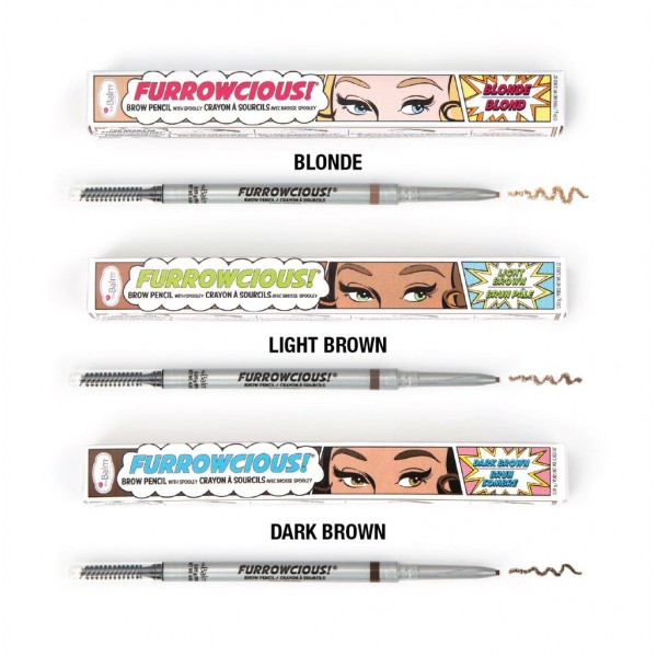 The Balm Furrowcious Brow PencilWith Spooley 0.09 g. ดินสอเขียนคิ้วที่มาพร้อมสูตร Smudge-Proof ไม่เลอะเปรอะเปื้อนระหว่างวัน ปลายดินสอเล็กเรียวแหลมเพื่อช่วยสร้างทรงคิ้วได้อย่างคมสวย