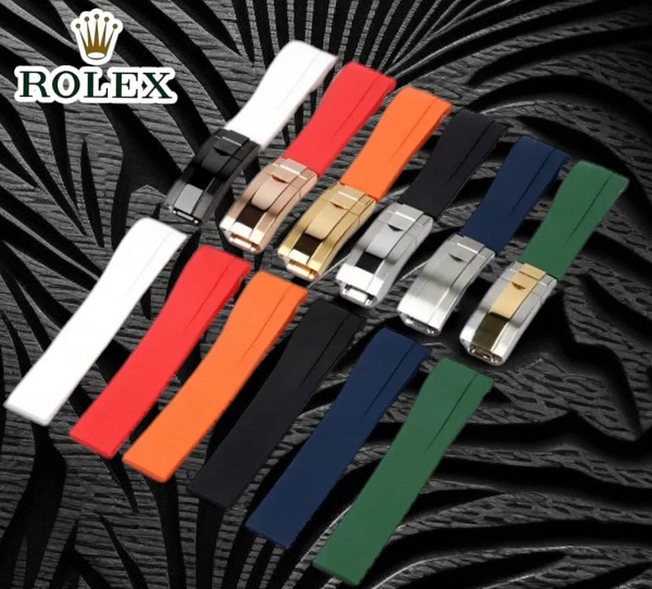 สายนาฬิกา แบบสายยางซิลิโคน สีดำ พร้อมบัคเคิลล็อกสาย สำหรับ Rolex