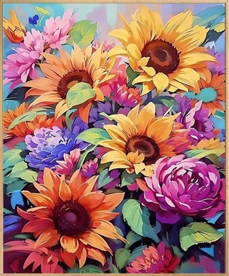 Colorful sunflower (พิมพ์ลาย)