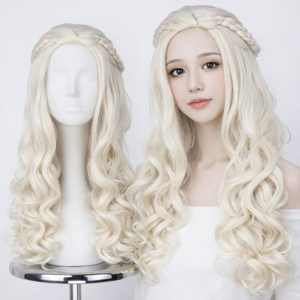  วิกเจ้าหญิง วิกราชินี วิกผมราชินีขาวผู้เลอโฉม วิกเจ้าหญิง สี White Cream