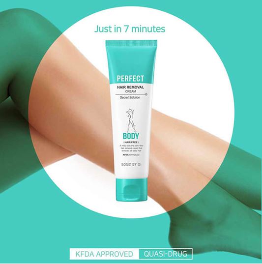 *พร้อมส่ง*SOME BY MI Perfect Clear Hair Removal Cream (Body) 120 g. ครีมกำจัดขนจากเกาหลี ที่มีประสิทธิภาพในการกำจัดขนได้อย่างง่ายดาย เห็นผลลัพธ์ใน 7 นาที มีกลิ่นหอมอ่อนๆของ ROSE PLEASANT มีส่วนผสมจากธรรมชาติ ทำให้อ่อนโยนและปลอดภัยต่อผิว ทำให้ผิวเรียบเนียน