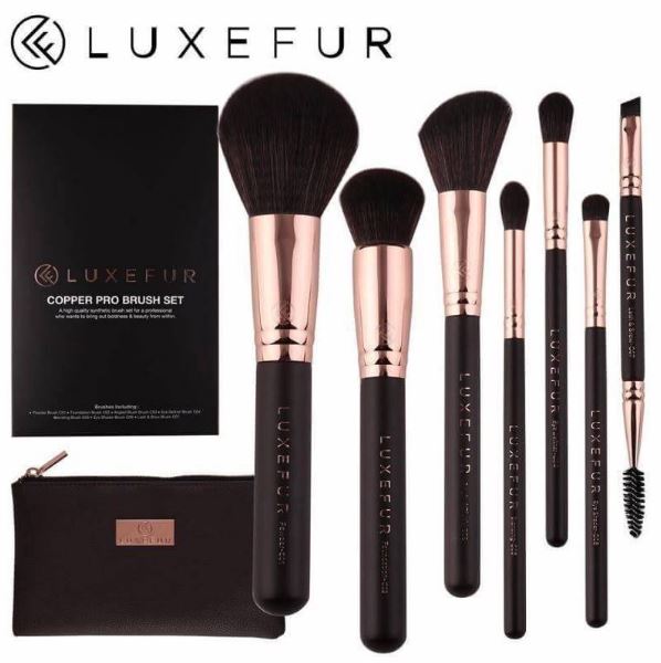 **พร้อมส่ง**Luxefur Copper Pro Brush Set 7 pieces ชุดแปรงลุคซ์เฟอร์ คอปเปอร์โปร บลัช เซ็ตแปรงลุคซ์เฟอร์ 7 ชิ้น มาพร้อมกระเป๋าใส่แปรง ขนแปรงนุ่ม คุณภาพดี ไม่บาดผิวหน้า