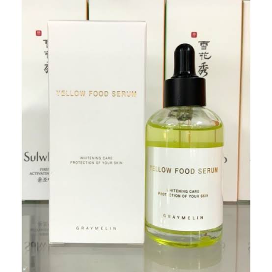 **พร้อมส่ง**Graymelin Yellow Food Serum 50 ml. เซรั่ม&#8203;สูตรใหม่ล่าสุดจาก Graymelin รวมสาร&#8203;สกัดจากผักผลไม้สีเหลืองช่วยเรื่องความกระจ่างใส รวมวิตามินถึง 73% ช่วยให้ผิวเปล่งประกายมีออร่า ลดปัญหารอยสิว ฝ้า กระ รอยดำ รอยแดง ผิวไม่เรียบเนียน 