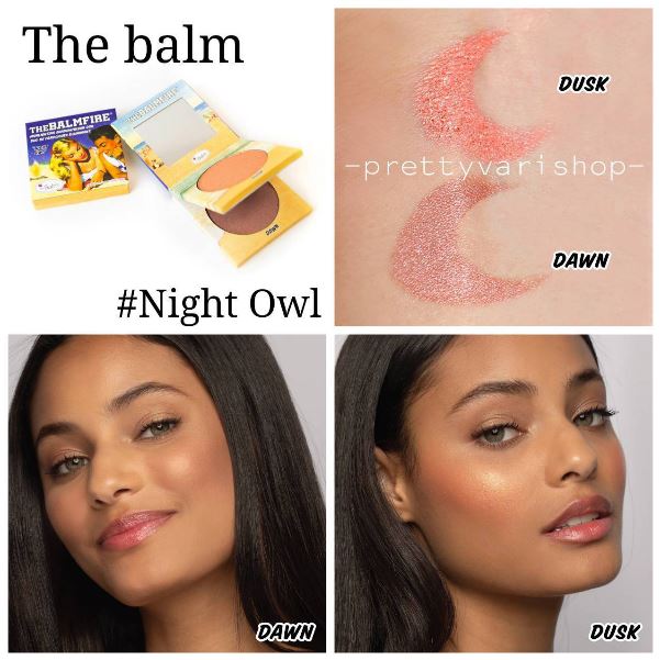 The Balm Blush On Fire Highlighting Shadow/Blush Duo 10 g. #Night Owl ใหม่ล่าสุด กับปัดแก้ม 2 เฉดสีในตลับเดียว เป็นตลับ 2 ชั้นน่ารักๆ พกง่าย สีสวยทุกโทน!!  มีความวาวๆ โกลวๆ จะสาวผิวขาว ผิวน้ำผึ้ง หรือจะผิวแทนก็ใช้ได้สบายๆ ปัดเดี่ยวๆก็เริ่ด ปั