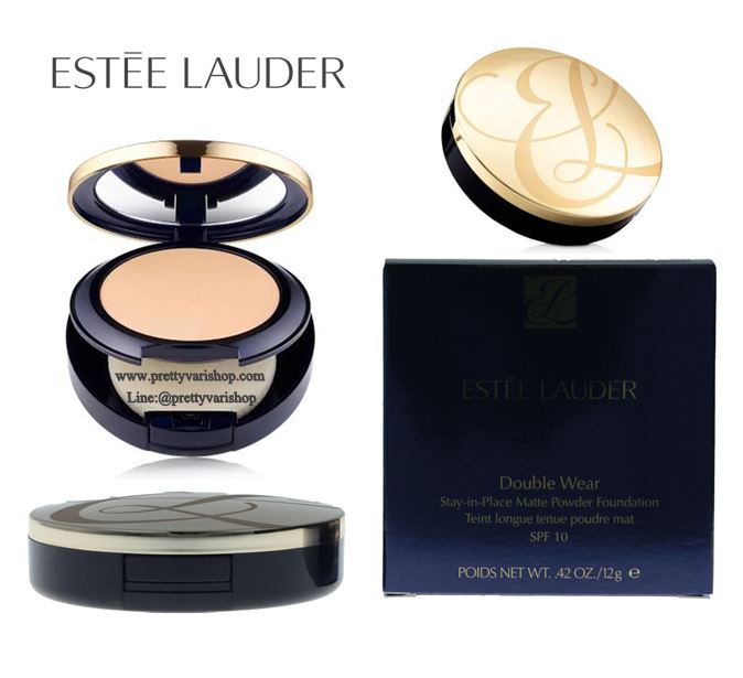 ESTEE LAUDER Double Wear Stay-in-Place Matte Powder Foundation SPF 10 ขนาด 12 g. แป้งผสมรองพื้นอเนกประสงค์สูตรติดทนนาน ที่เป็นได้ทั้งรองพื้นแบบเปียก แบบแห้ง และใช้ปัดเป็นขั้นตอนสุดท้ายเพื่อเซ็ตเมคอัพให้ติดทนนาน สามารถเพิ่มระดับการปกปิดได้ตามต้