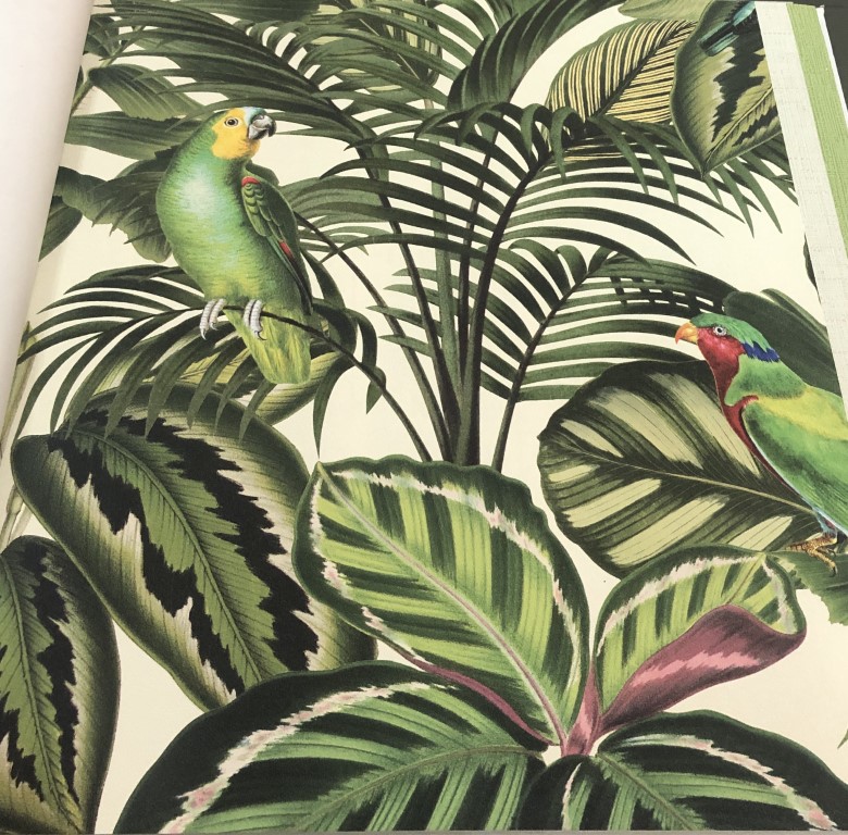 wallpaper ใบไม้ ขนสัตว์  ม้วนปกติ 1 ม้วน 5 ตารางเมตร กว้าง 53 cm ยาว 10 m  af