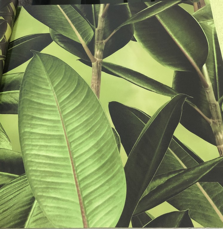 wallpaper ใบไม้ ขนสัตว์  ม้วนปกติ 1 ม้วน 5 ตารางเมตร กว้าง 53 cm ยาว 10 m  ld