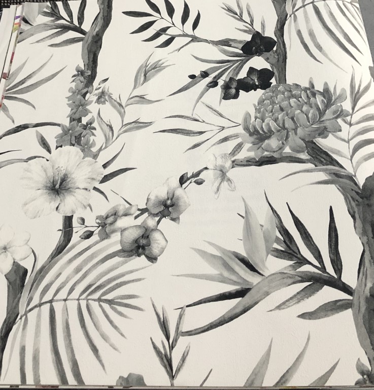 wallpaper ใบไม้ ขนสัตว์  ม้วนปกติ 1 ม้วน 5 ตารางเมตร กว้าง 53 cm ยาว 10 m  ld