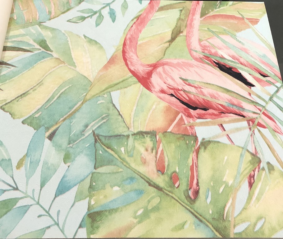 wallpaper ใบไม้ ขนสัตว์  ม้วนปกติ 1 ม้วน 5 ตารางเมตร กว้าง 53 cm ยาว 10 m  ip