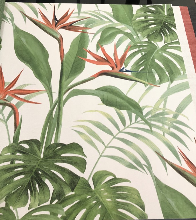 wallpaper ใบไม้ ขนสัตว์  ม้วนปกติ 1 ม้วน 5 ตารางเมตร กว้าง 53 cm ยาว 10 m  am