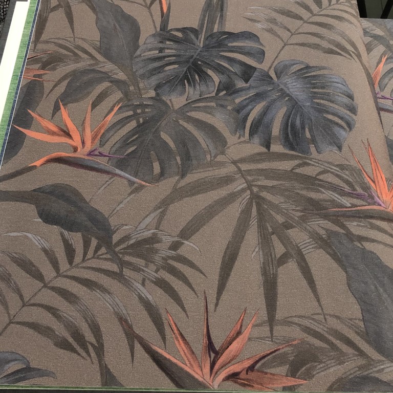 wallpaper ใบไม้ ขนสัตว์  ม้วนปกติ 1 ม้วน 5 ตารางเมตร กว้าง 53 cm ยาว 10 m  am