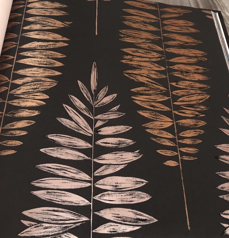 wallpaper ใบไม้ ขนสัตว์  ม้วนปกติ 1 ม้วน 5 ตารางเมตร กว้าง 53 cm ยาว 10 m  rv