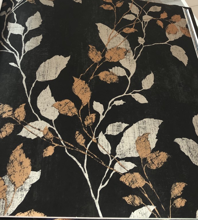 wallpaper ใบไม้ ขนสัตว์  ม้วนปกติ 1 ม้วน 5 ตารางเมตร กว้าง 53 cm ยาว 10 m  rv