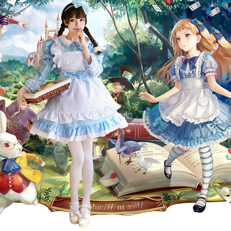 ++พร้อมส่ง++ชุดอลิซ(ปลอกแขนถอดได้)ชุดอลิซในแดนมหัศจรรย์ Alice in Wonderland