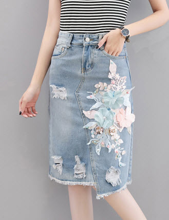 พรีออเดอร์ กระโปรงสั้น กระโปรงทำงาน ลายจุด สีกรม