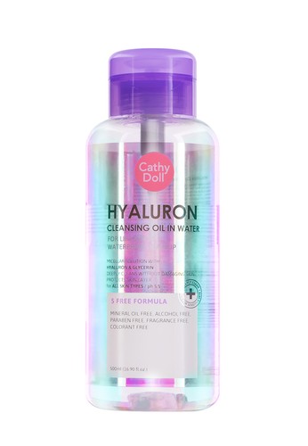 HYALURON CLEANSING OIL IN WATER 500ML CATHY DOLL ผลิตภัณฑ์เช็ดเครื่องสำอาง สูตร ออยล์ อิน วอเตอร์