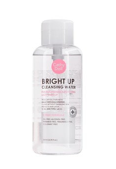 BRIGHT UP CLEANSING WATER 500ML CATHY DOLL ผลิตภัณฑ์เช็ดเครื่องสำอางสูตรน้ำ ที่ช่วยทำความสะอาดผิวได้อย่างล้ำลึกได้ในขั้นตอนเดียว