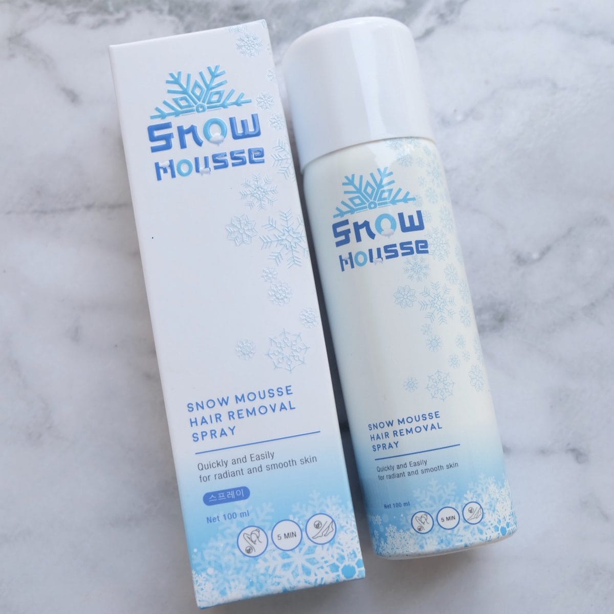 Snow Mousse Hair Removal Spray สโนว์มูส มูสกำจัดขน สูตรเย็น ขนหลุดง่าย ถนอมผิว ไม่เจ็บ 100 ml