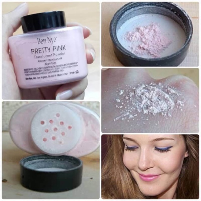 *พร้อมส่ง*Ben Nye Pretty Pink Translucent Powder ขนาดเล็ก 42 g. แป้งฝุ่นเนื้อละเอียด ใช้เซ็ตรองพื้นหลังแต่งหน้า เนื้อสีชมพู ช่วยทำให้ใบหน้าสว่างสดใส ดูสุขภาพดี ใช้ลงเฉพาะจุด เน้นบริเวณโหนกแก้ม ใช้ได้กับทุกสภาพผิว และยังช่วยควบคุมความมันบนใบหน้า วิธีการใช้