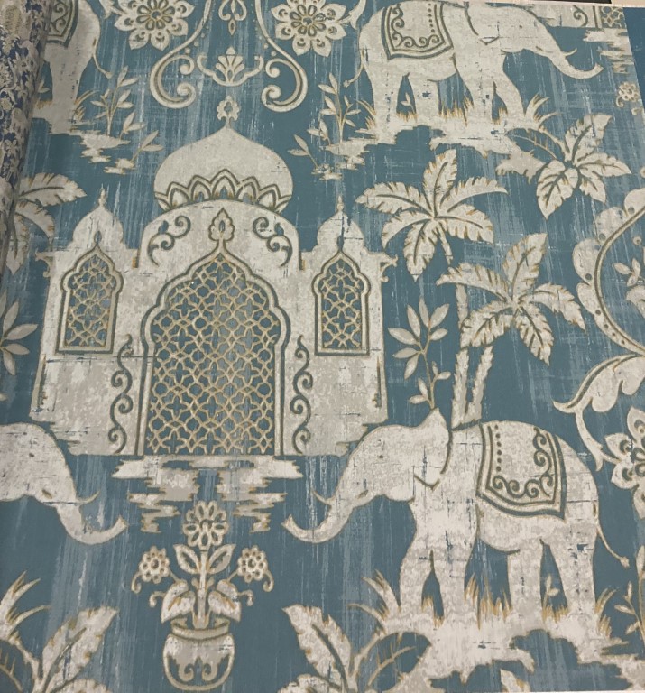 wallpaper ใบไม้ ขนสัตว์  ม้วนปกติ 1 ม้วน 5 ตารางเมตร กว้าง 53 cm ยาว 10 m  ua