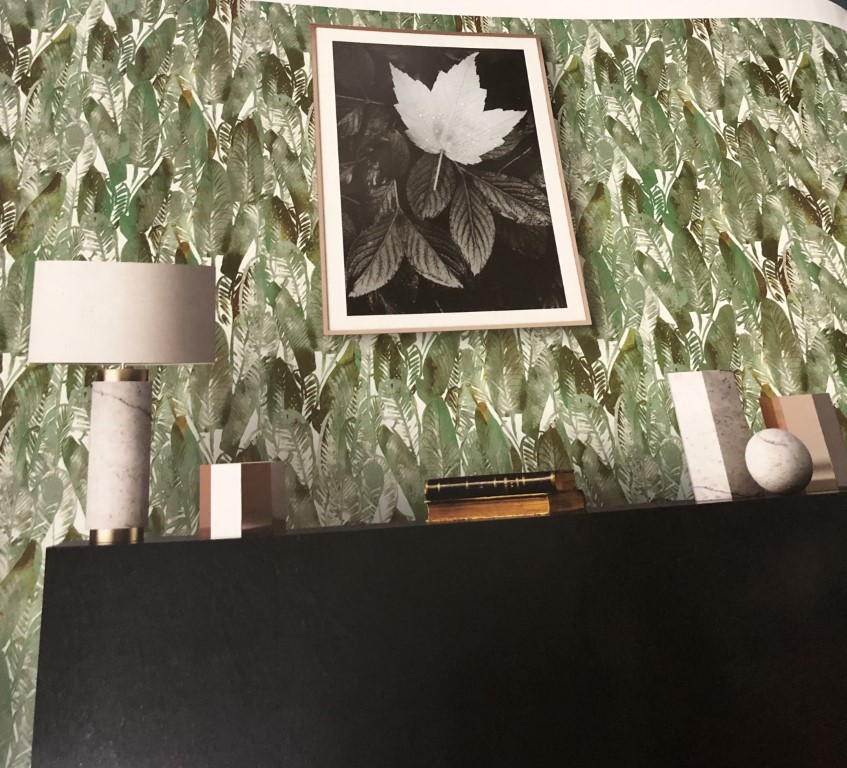 wallpaper ใบไม้ ขนสัตว์  ม้วนปกติ 1 ม้วน 5 ตารางเมตร กว้าง 53 cm ยาว 10 m  ua