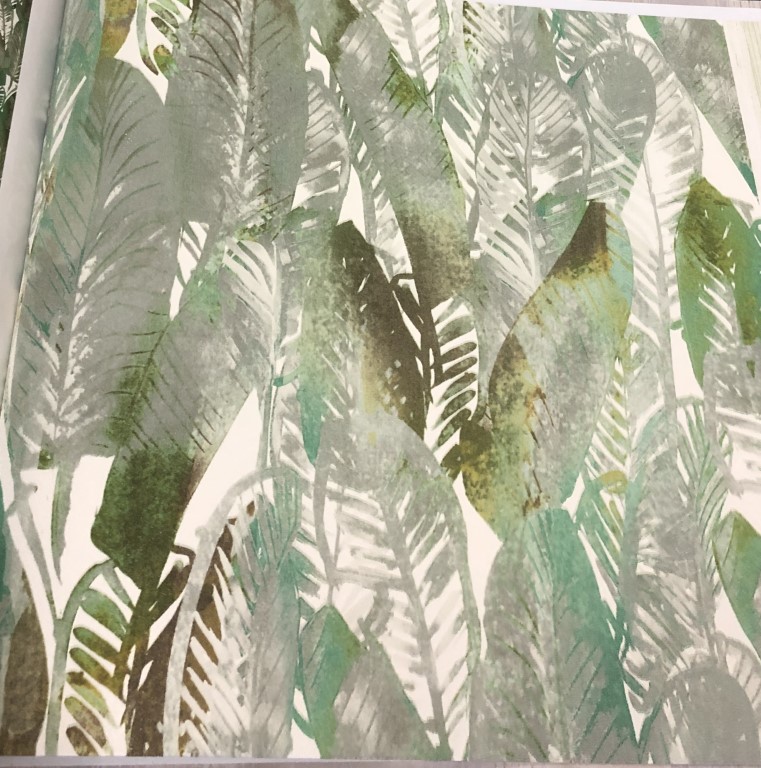 wallpaper ใบไม้ ขนสัตว์  ม้วนปกติ 1 ม้วน 5 ตารางเมตร กว้าง 53 cm ยาว 10 m  ua