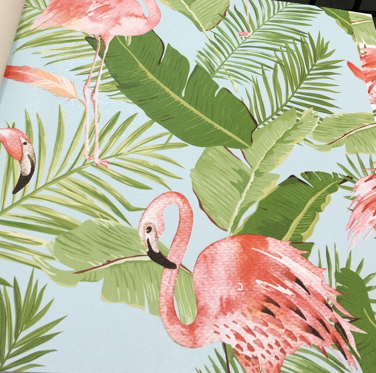 wallpaper ใบไม้ ขนสัตว์  ม้วนปกติ 1 ม้วน 5 ตารางเมตร กว้าง 53 cm ยาว 10 m  za2