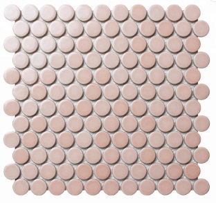 กระเบื้องโมเสคทรงกลม โทนสีชมพู