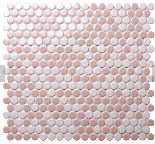กระเบื้องโมเสคทรงกลม โทนสีชมพู