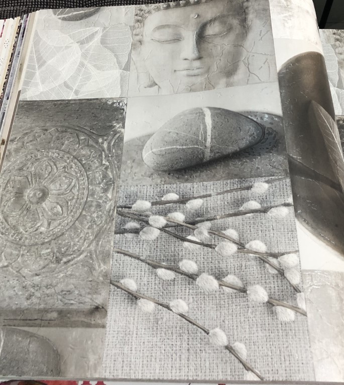 wallpaper ใบไม้ ขนสัตว์  ม้วนปกติ 1 ม้วน 5 ตารางเมตร กว้าง 53 cm ยาว 10 m  atm