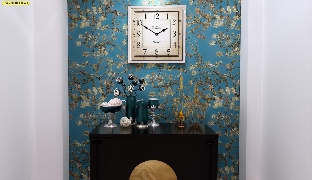 wallpaper ใบไม้ ขนสัตว์  ม้วนปกติ 1 ม้วน 5 ตารางเมตร กว้าง 53 cm ยาว 10 m  idm