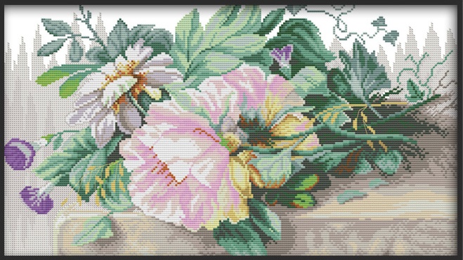 Flower on table (ไม่พิมพ์/พิมพ์ลาย)