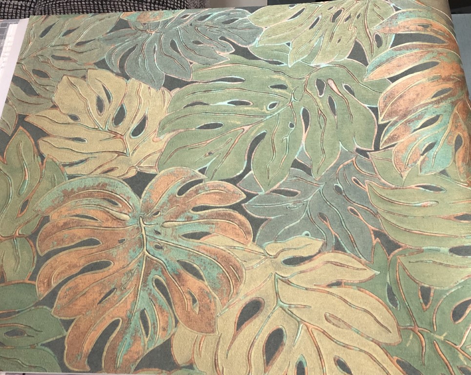 wallpaper ใบไม้ ขนสัตว์  ม้วนปกติ 1 ม้วน 5 ตารางเมตร กว้าง 53 cm ยาว 10 m  edu