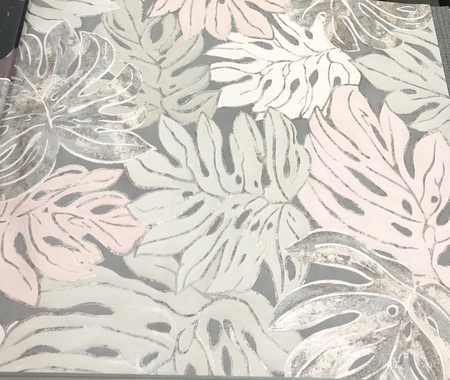 wallpaper ใบไม้ ขนสัตว์  ม้วนปกติ 1 ม้วน 5 ตารางเมตร กว้าง 53 cm ยาว 10 m  edu