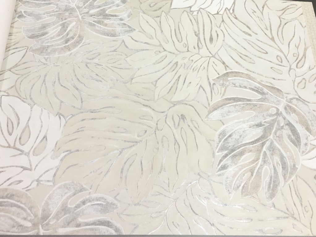 wallpaper ใบไม้ ขนสัตว์  ม้วนปกติ 1 ม้วน 5 ตารางเมตร กว้าง 53 cm ยาว 10 m  edu