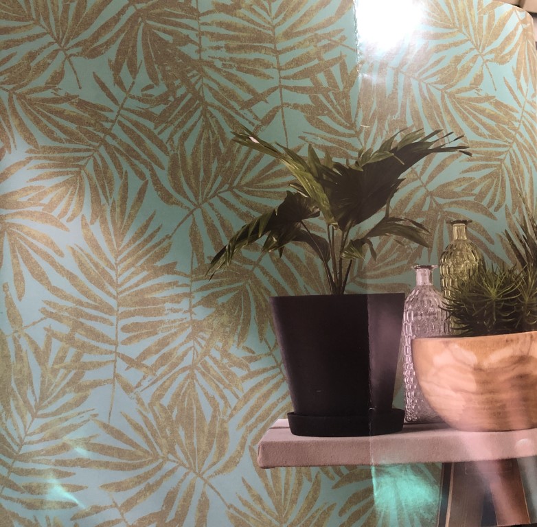 wallpaper ใบไม้ ขนสัตว์  ม้วนปกติ 1 ม้วน 5 ตารางเมตร กว้าง 53 cm ยาว 10 m  edu