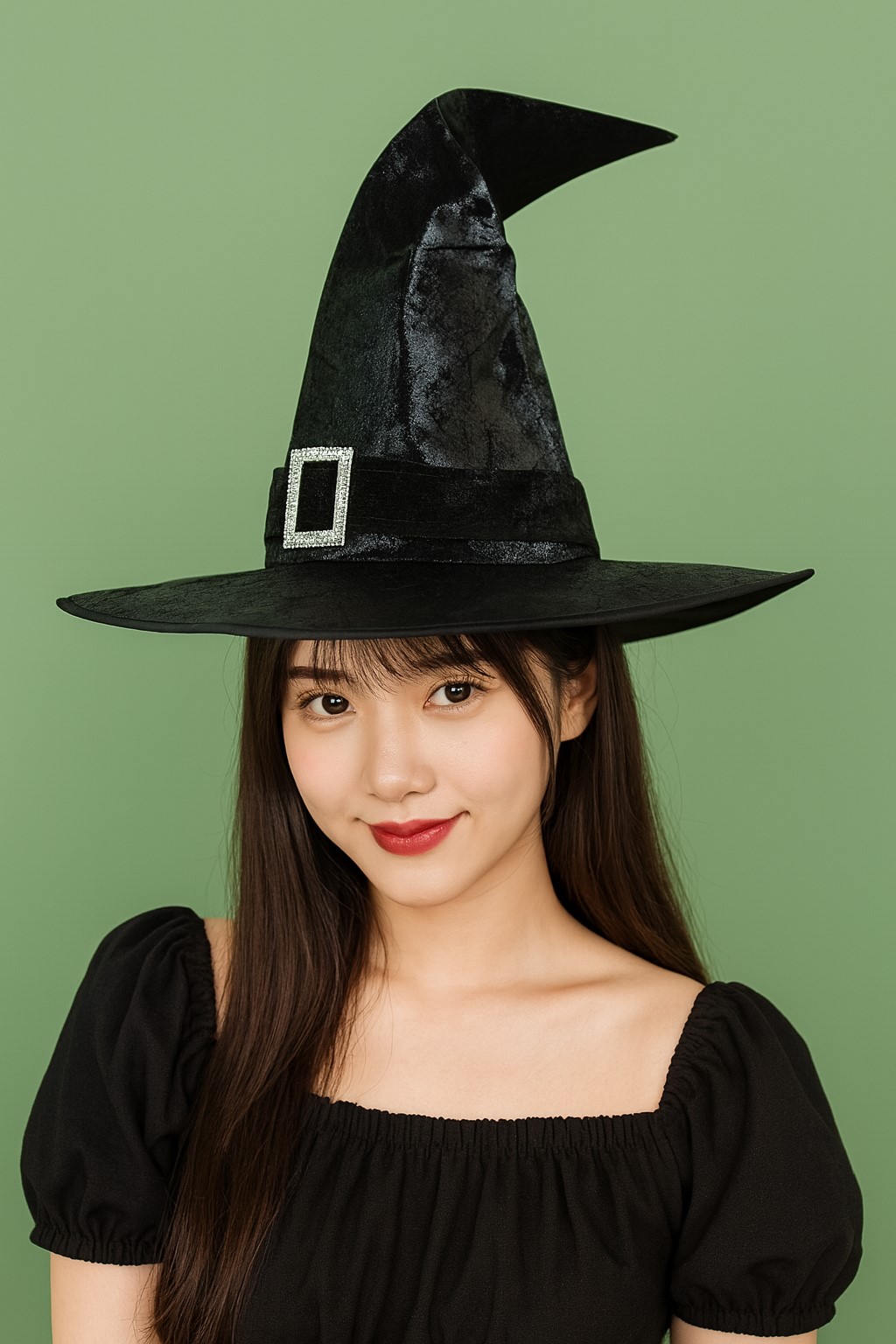 ++พร้อมส่ง++หมวกพ่อมดแม่มด หมวกฮาโลวีนสีดำ