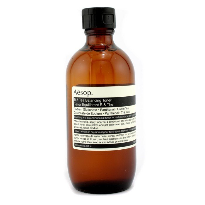 Aesop B & Tea Balancing Toner200 ml. โทนเนอร์สูตรอ่อนโยนต่อผิว เหมาะสำหรับทุกสภาพผิวรวมถึงผิวแพ้ง่าย สามารถใช้ได้เป็นประจำทุกวัน ปรับรูขุมขนให้แลดูเรียบเนียนและสะอาดหมดจด