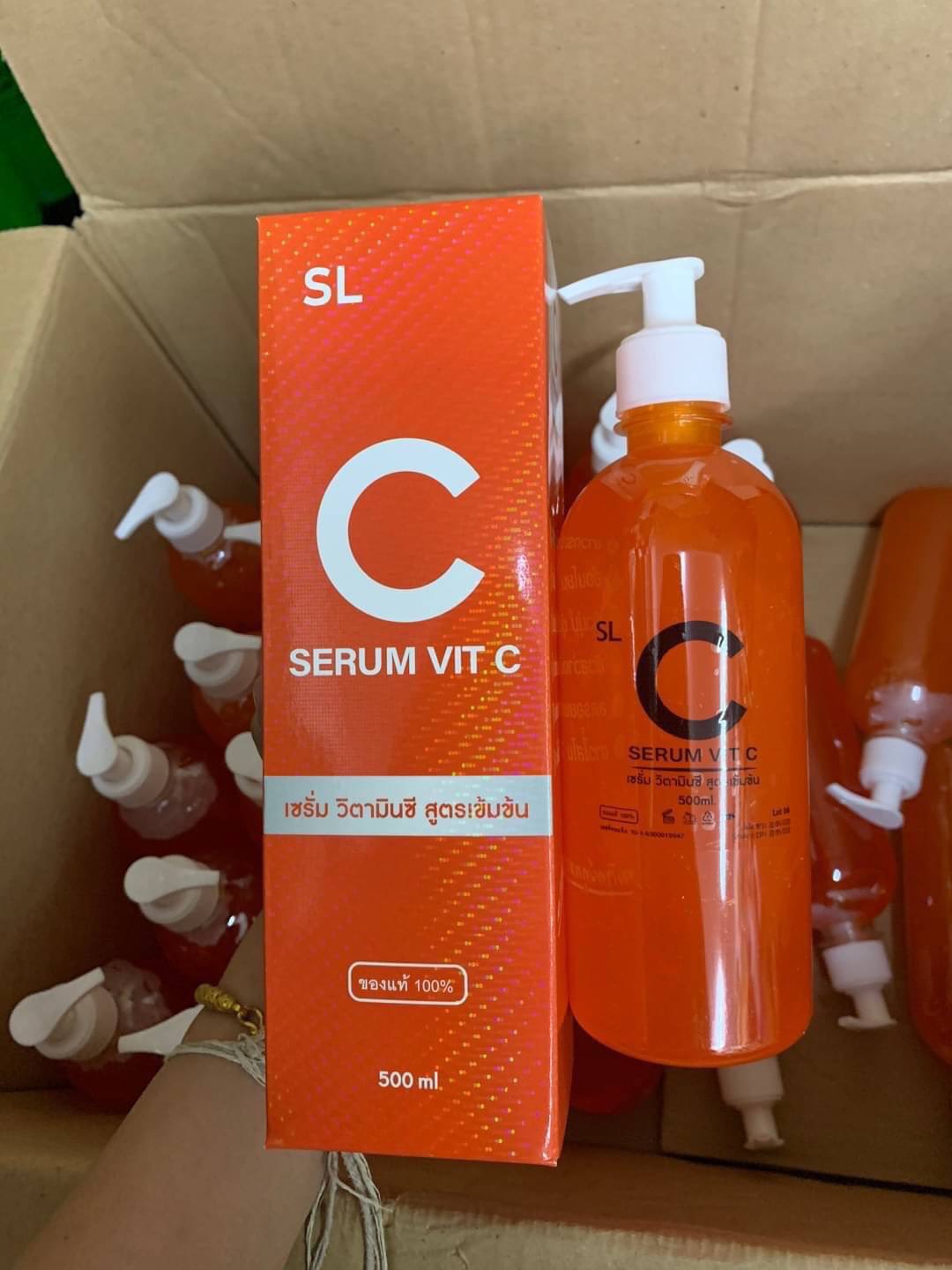 C Serum Vit C ขวดใหญ่ 500ml. วิตามินซี สูตรเข้มข้น วิตซี บอดี้เซรั่ม คอลลาเจนโกลด์