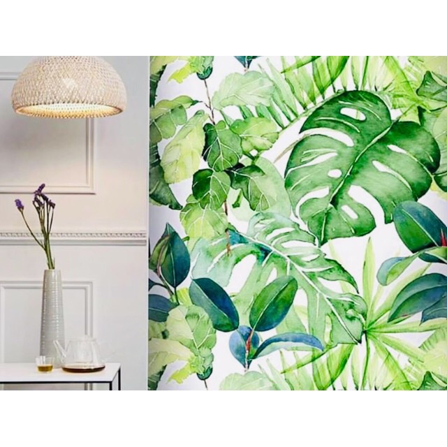 wallใบไม้ สั่งพิมพ์ตามขนาดผนังลูกค้าเลย