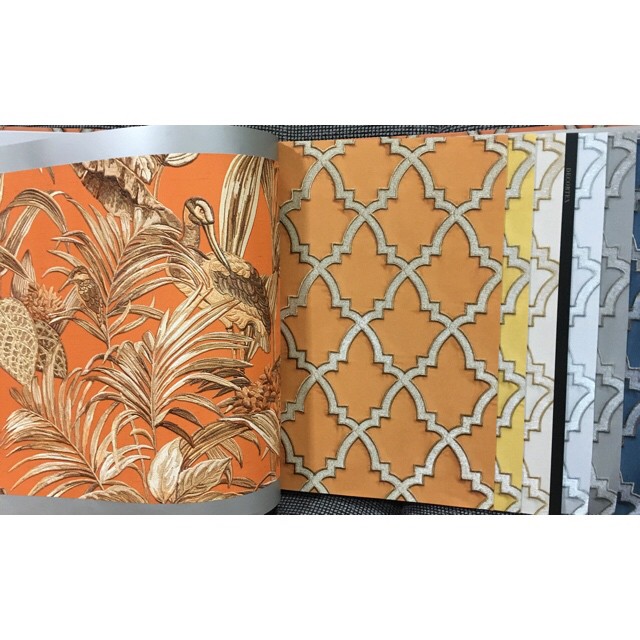 wallโมเดิร์น2 แบบผ้าปักนูน หรูหรามาก ยาว10ม กว้าง53ซม ม้วน5ตรมcdc